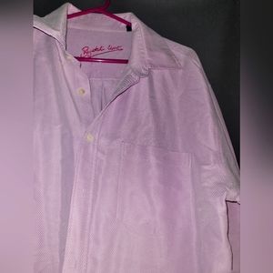 Bugatchi Uoino axel geometry mens luxury shirt size  L purple